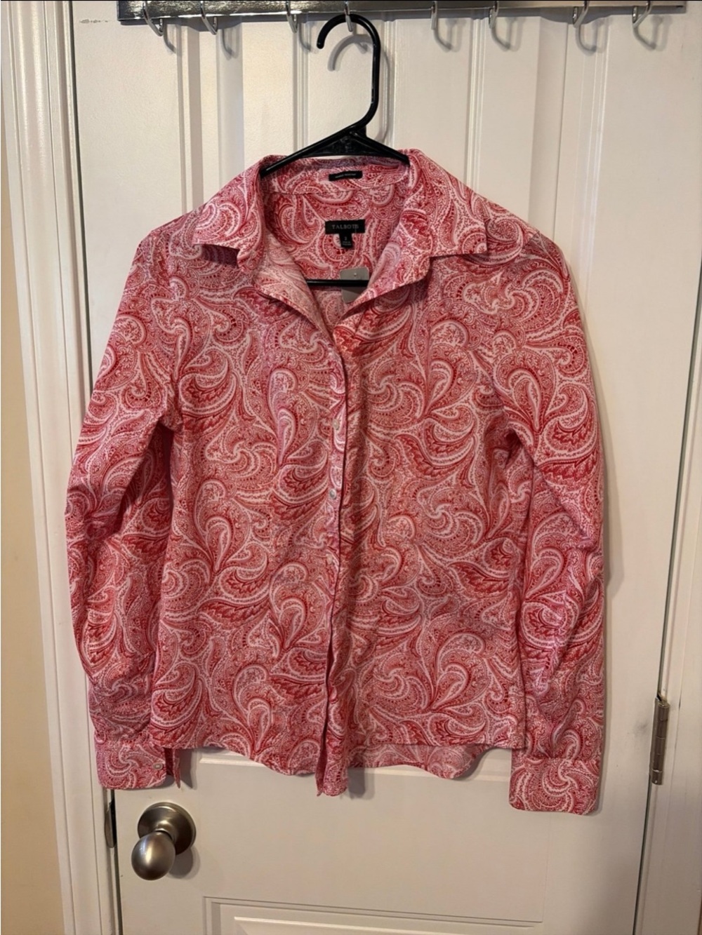NWT Talbots Pink Paisley Button-Down Shirt 2